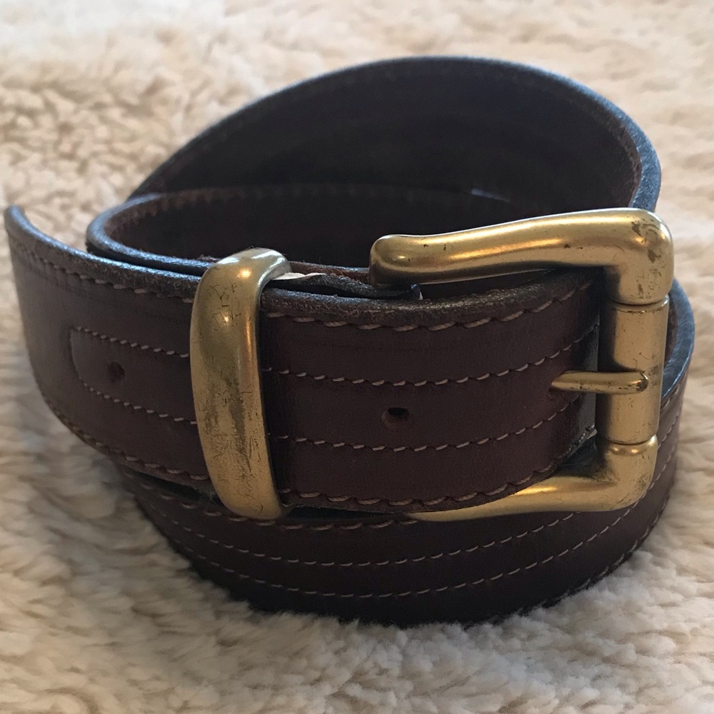 Brown Leather Belt - Sz M